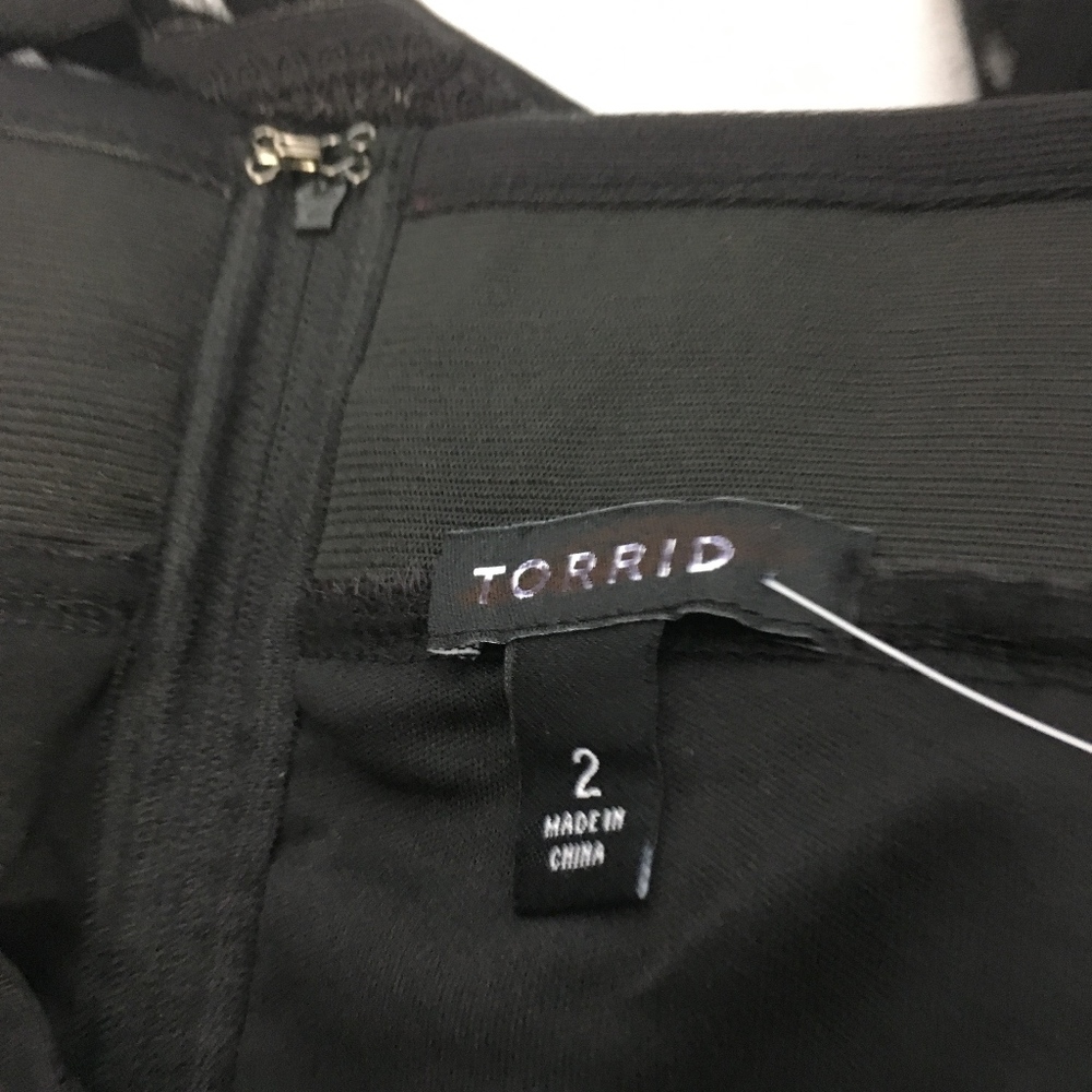 Torrid Plus Size Black Striped Sheer Flared Skirt - Picture 5 of 6